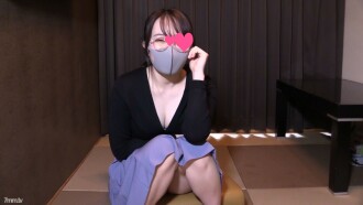 [Personal shooting] 95㌢ G cup glasses OL Creampie SEX ♂ Push down sleeping back 3 consecutive deaths!