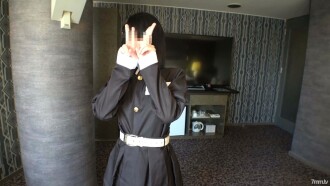 Cosplay 18 taong gulang. Unknowingly hinubad ko ang goma at naka-vaginl cum shot sa costume na demonyo corps
