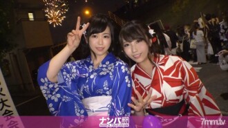 GANA-1824 【烟花汇演/浴衣领取！ ] 美丽的乳房浴衣女孩二人组！喝酒，生病和喷很多！浴衣充满了性爱！