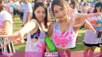 Fa ● Fa ● Splash Nampa! Soaked festival where Parisi gather! If you spend a lot of time, you can drink with a gal! If you bring it to the hotel to send it by car ... After that, twister in a swimsuit! ?? Yariman gal, cheating beginner, college duo are curious about each other's SEX [4P orgy]